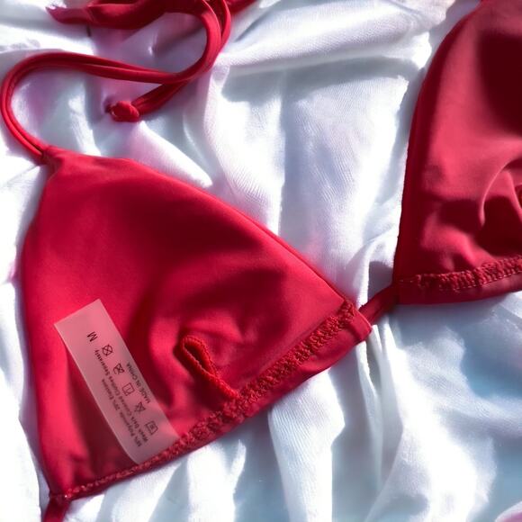 NEW Triangle Top Red Cheeky String Bikini Medium A-C Cup - Picture 5 of 5